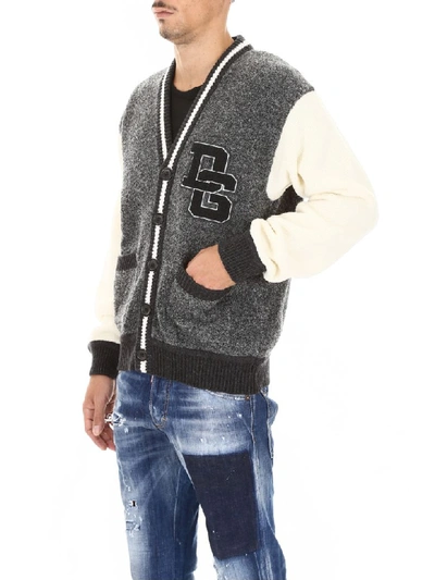 Shop Dolce & Gabbana Dg Patch Cardigan In Variante Abbinata (grey)