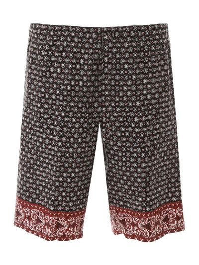 Shop Dolce & Gabbana Bandana Print Shorts In Bandana 24 F Rosso (black)