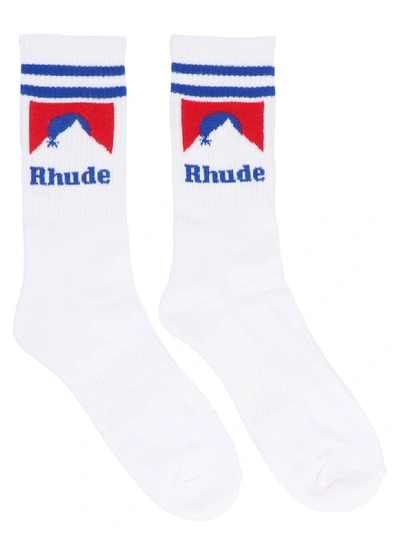 Shop Rhude Socks In White