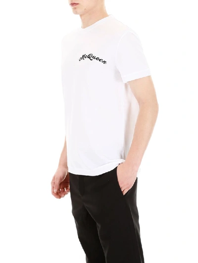 Shop Alexander Mcqueen Logo T-shirt In White (white)