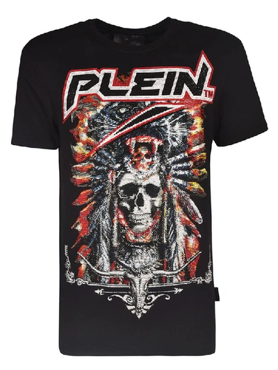 Shop Philipp Plein Round Neck Ss Cowboy T-shirt In Black