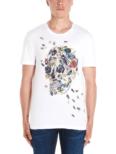 Shop Alexander Mcqueen Skull & Beatles T-shirt In White