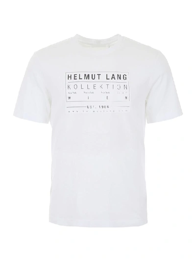 Shop Helmut Lang Graphic Print T-shirt In White (white)