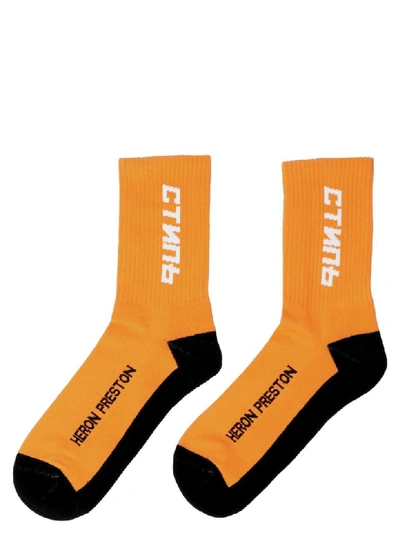 Shop Heron Preston Socks In Orange