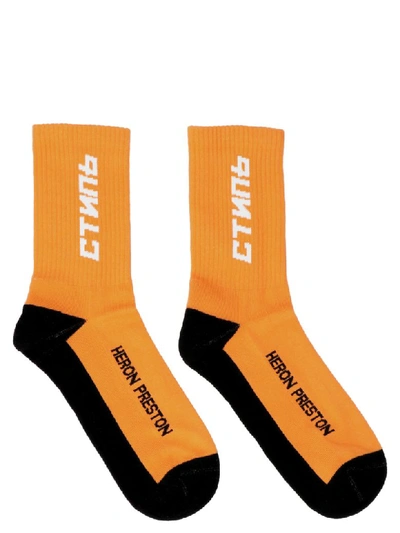 Shop Heron Preston Socks In Orange