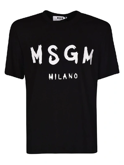 Shop Msgm Logo Print T-shirt In Black