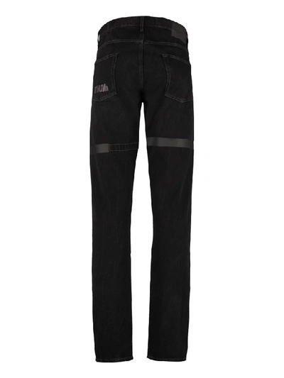 Shop Heron Preston Tape 5-pocket Jeans In Black