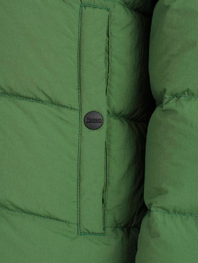 Shop Herno Padded Jacket Reversible In Green