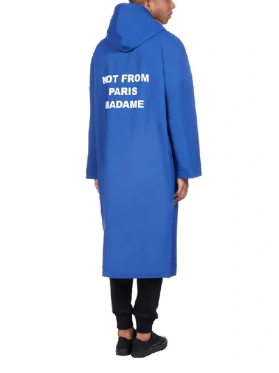 Shop Drôle De Monsieur Coat In Blue