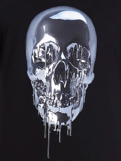 Shop Alexander Mcqueen Metallic Skull T-shirt In Black