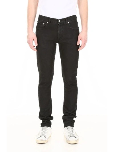 Shop Alexander Mcqueen Jeans With Logo Embroidery In Grey Washed (black)