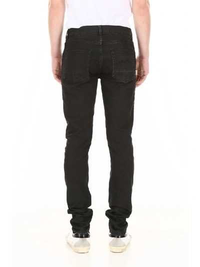 Shop Alexander Mcqueen Jeans With Logo Embroidery In Grey Washed (black)