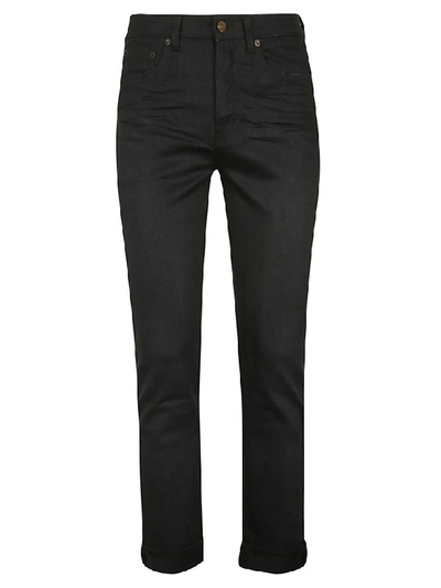 Shop Saint Laurent Straight Leg Jeans In Black