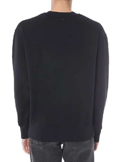 Shop Ami Alexandre Mattiussi Round Neck Sweatshirt In Nero