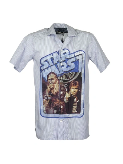 Shop Etro Star Wars Bowling Shirt Spread Sport In White/blue