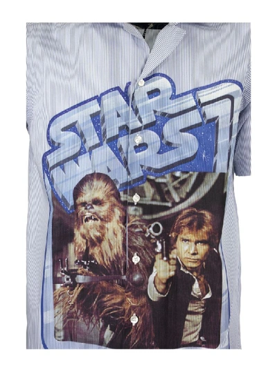 Shop Etro Star Wars Bowling Shirt Spread Sport In White/blue