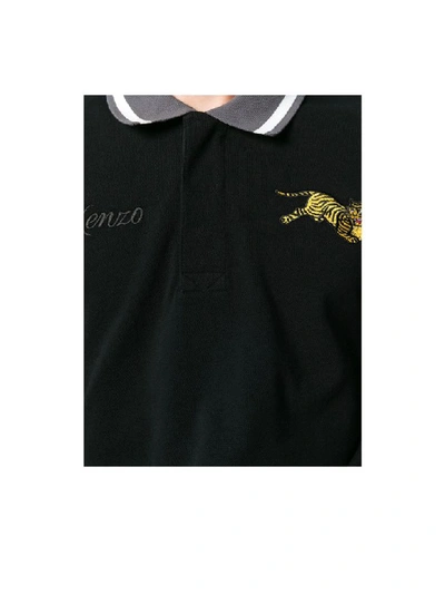 Shop Kenzo Jumping Tiger Polo In Black