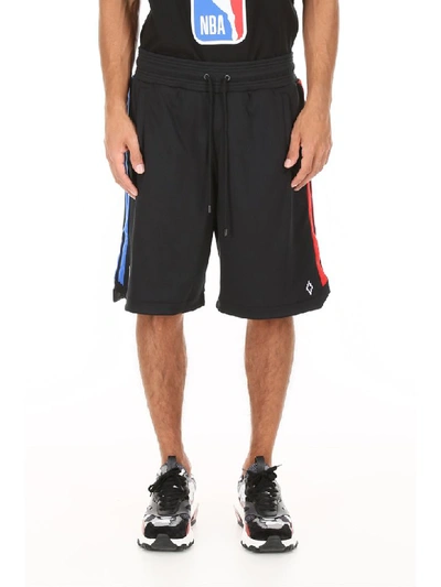 Shop Marcelo Burlon County Of Milan Nba Bermuda Shorts In Black Multi (black)