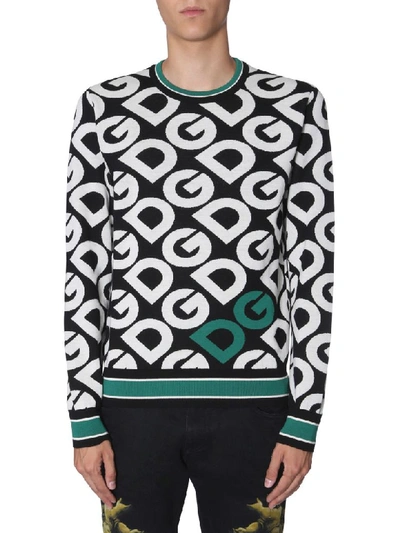 Shop Dolce & Gabbana Logo Printed Sweater In Multicolor