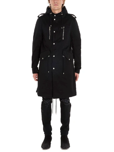 Shop Balmain Parka In Black