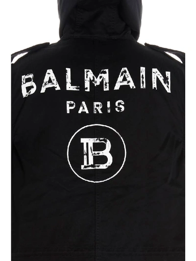 Shop Balmain Parka In Black