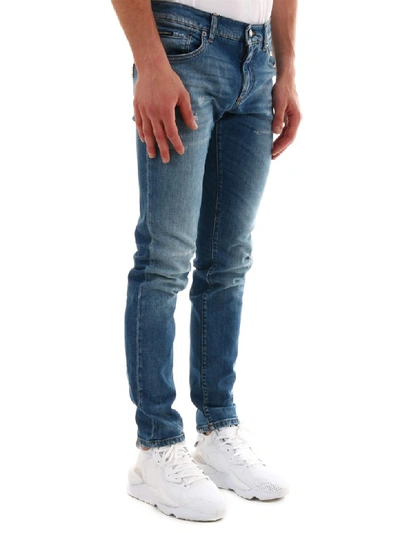 Shop Dolce & Gabbana Skinny Jeans In Light Blue