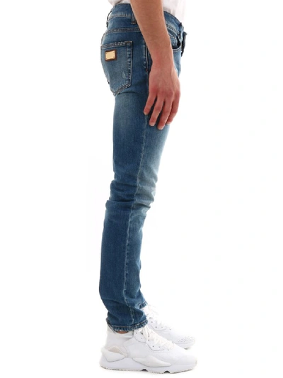 Shop Dolce & Gabbana Skinny Jeans In Light Blue