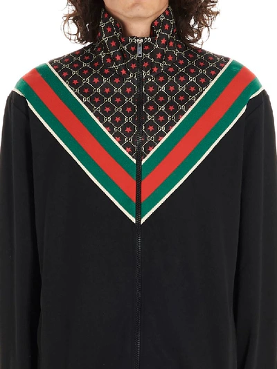Shop Gucci Stars Sweatshirt In Black