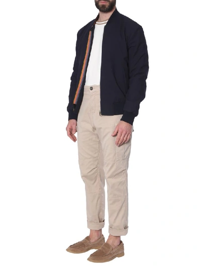 Shop Paul Smith Cotton Bomber Jacket In Blu