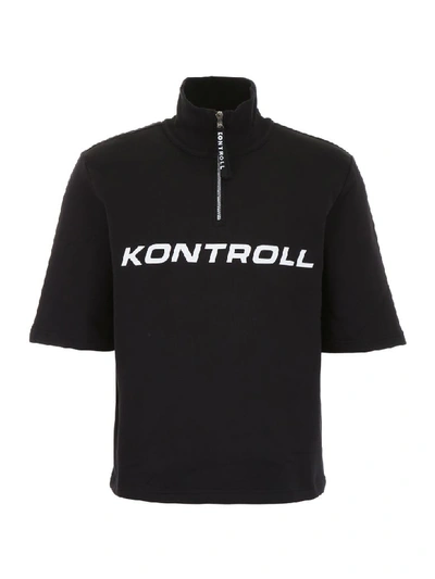 Shop Kappa Half-zip Sweatshirt In Black White (black)