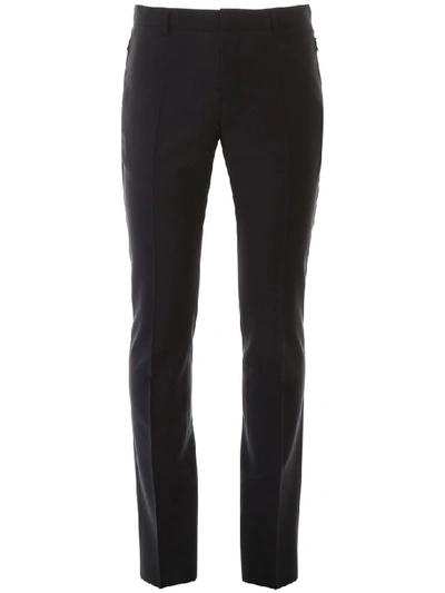 Shop Valentino Classic Trousers In Navy (blue)