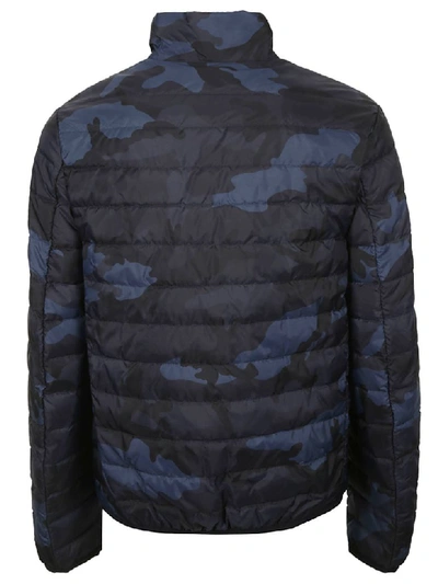 Shop Valentino Padded Down Jacket In Navy/blue