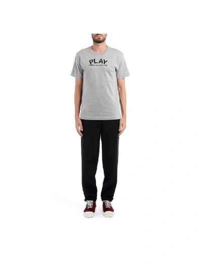 Shop Comme Des Garçons Play T-shirt In Gray Cotton With Logo In Grigio