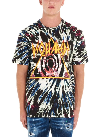 Shop Dsquared2 Logo Tie-dye T-shirt In Multicolor