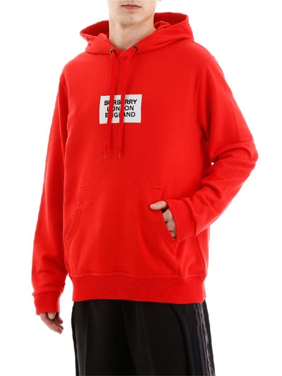 Shop Burberry Farrows Hoodie With Logo In Red
