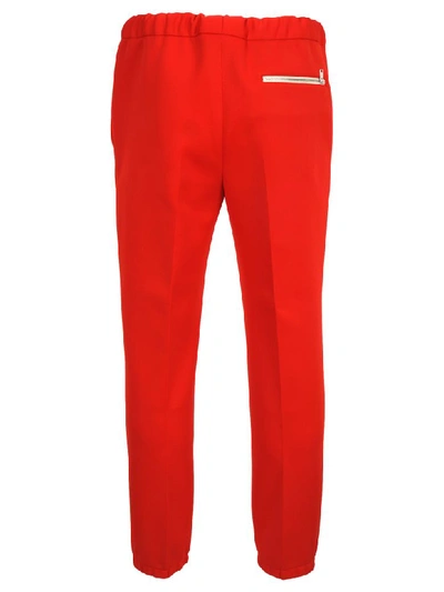 Shop Prada Techno Jersey Track Pants In Red