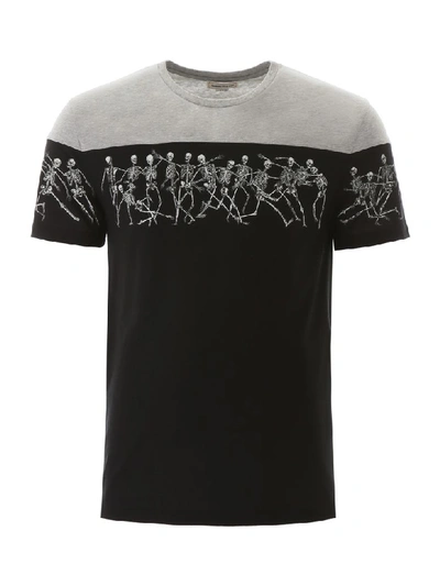 Shop Alexander Mcqueen Skeleton Print T-shirt In Black Mix (black)