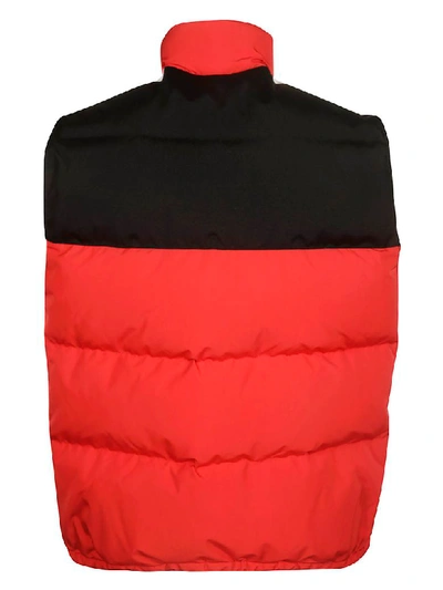 Shop Palm Angels Down Track Padded Gilet In Red/white