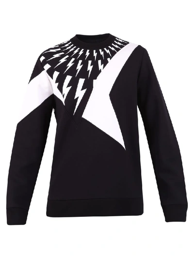 Shop Neil Barrett Printed Sweatshirt In Black