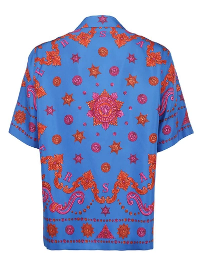 Shop Versace Shirt In Bluette/stampa