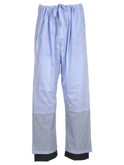 Shop Y/project Tailored Pajama Pants In Stripes Blue + Grey