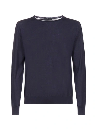 Shop Prada Ls Lana Pettinata Sweater In Bleu