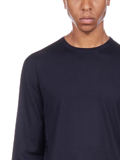 Shop Prada Ls Lana Pettinata Sweater In Bleu