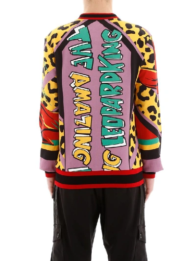 Shop Dolce & Gabbana Leopardking Sweatshirt In Leo Super Fdo Beige (red)