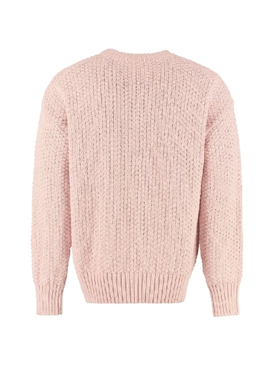 Shop Ami Alexandre Mattiussi Long-sleeved Crew-neck Sweater In Pink