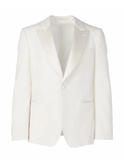 Shop Alexander Mcqueen Blazer 2 Buttons In Ivory