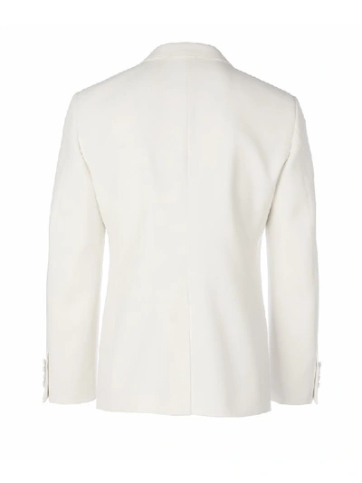 Shop Alexander Mcqueen Blazer 2 Buttons In Ivory