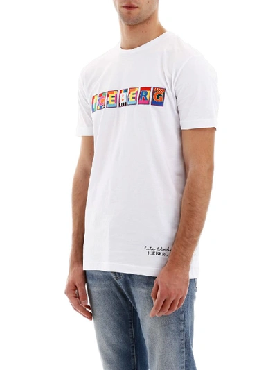 Shop Iceberg Logo T-shirt In Bianco Ottico (white)