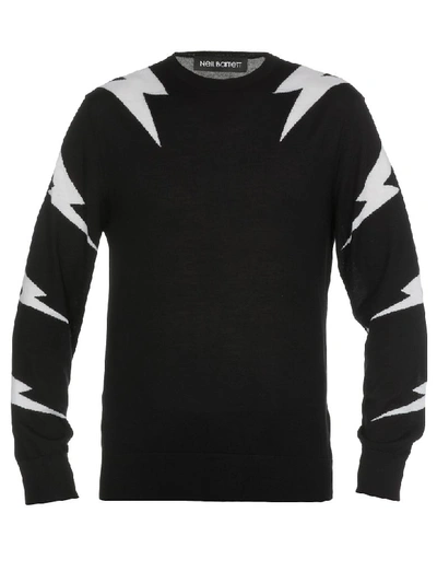 Shop Neil Barrett Wool Silk And Cashmere Sweater In Black