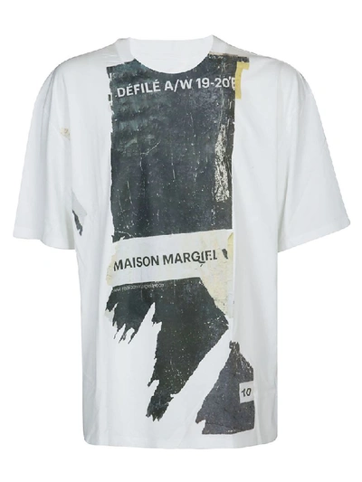 Shop Maison Margiela Oversized Printed T-shirt In White